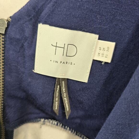 Anthropologie Dress Womens 2 P Navy White HD In Paris Ardmore Geometric - Picture 3 of 11